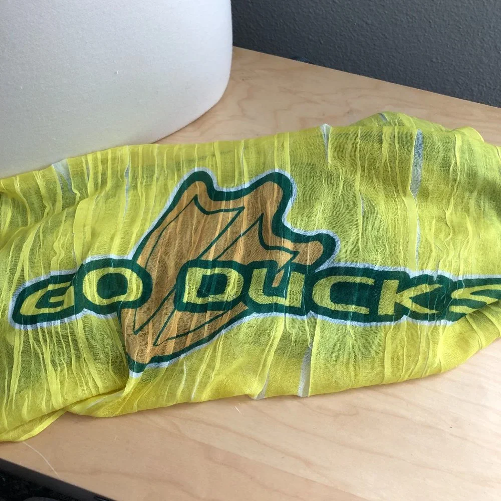 The Oregon Ducks Yellow and Green Large Crinkle Scarf NEW
